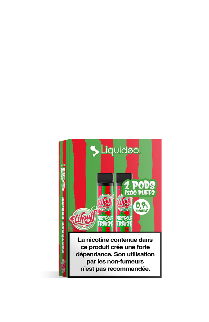 2 Pods Wpuff 1200 Pastèque Fraise Liquideo
