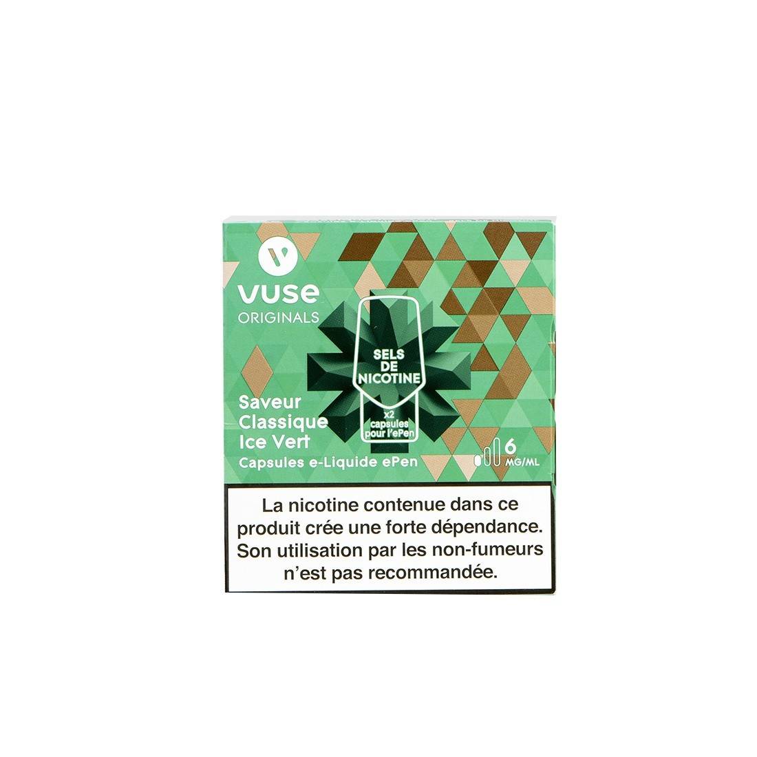 Cartouche 2 Capsules Classique Ice Vert Epen 3