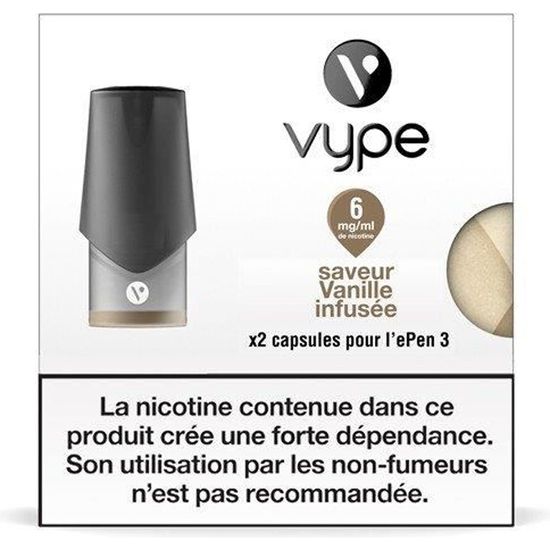 Cartouche 2 Capsules Vanille Infuse Epen 3 VapCity Cartouche 2 Capsules Vanille Infuse Epen 3 VapCity