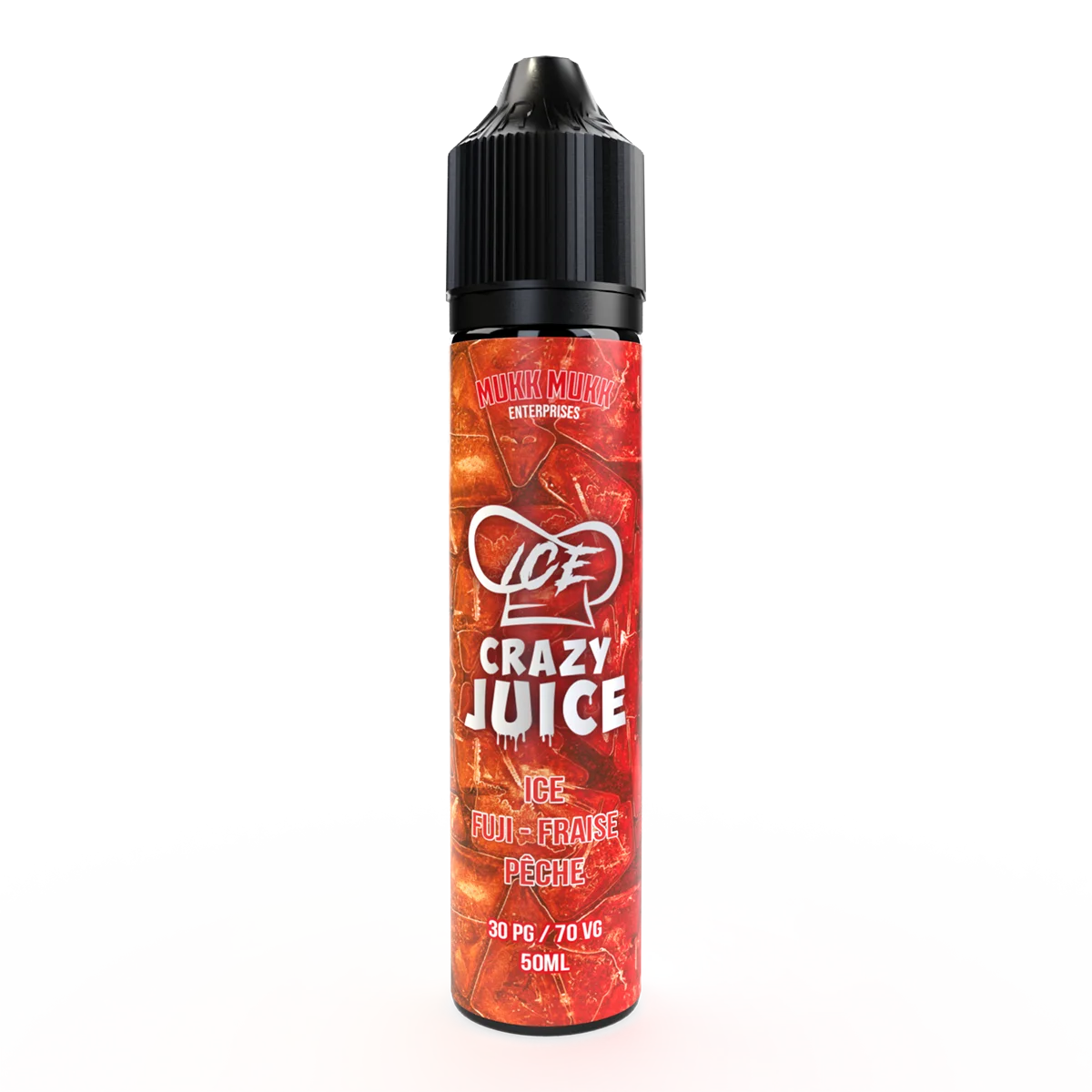 LIQUIDE CRAZY ICE JUICE FUJI FRAISE PECHE 50 ML MUKK MUKK