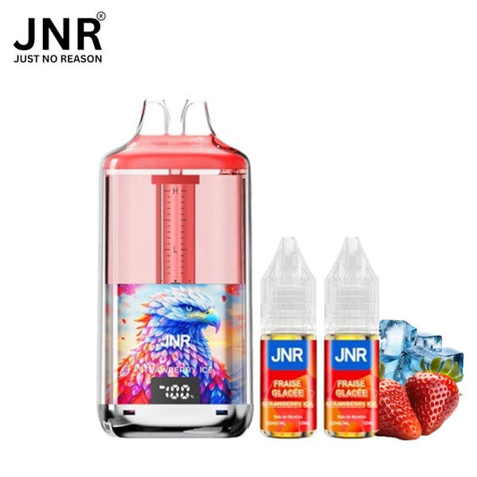 Kit Strawberry Ice Fraise glacée 30K puffs + 2x10ml - Falcon Gem + by JNR