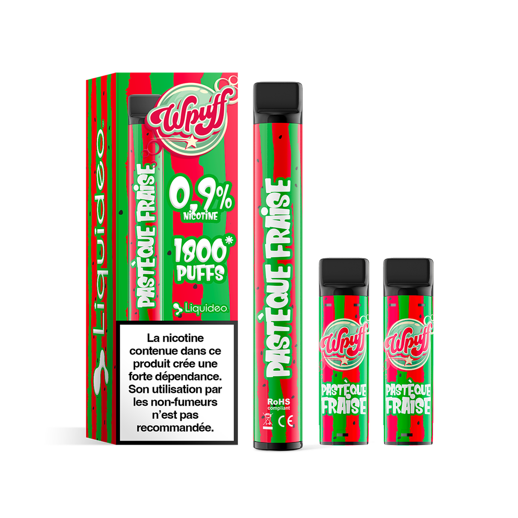 Wpuff 1800 Pastèque Fraise Liquideo