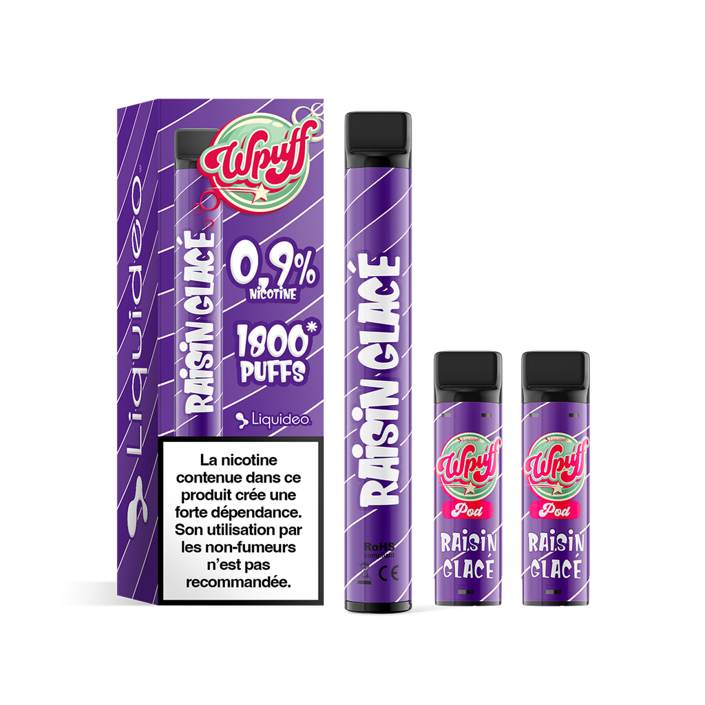 Wpuff 1800 Raisin Glacé Liquideo