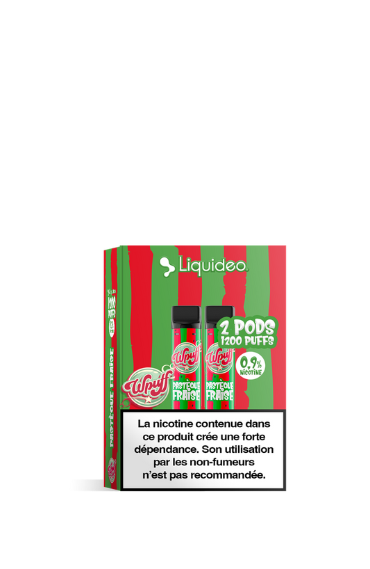 2 Pods Wpuff 1200 Pastèque Fraise Liquideo