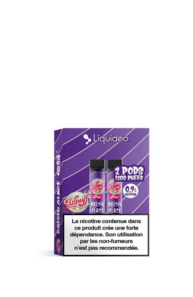 2 Pods Wpuff 1200 Raisin Glacée Liquideo