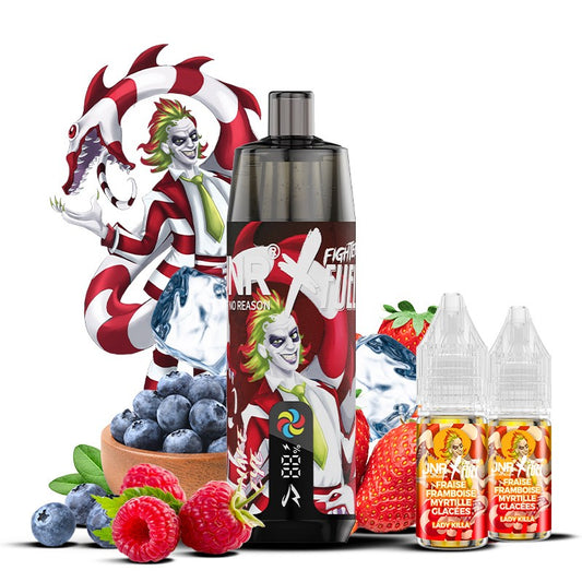Shisha Plus Snake Eyes (Fraise Framboise Myrtille Glacées) 28K 20mg - JNR X FIGHTER FUEL