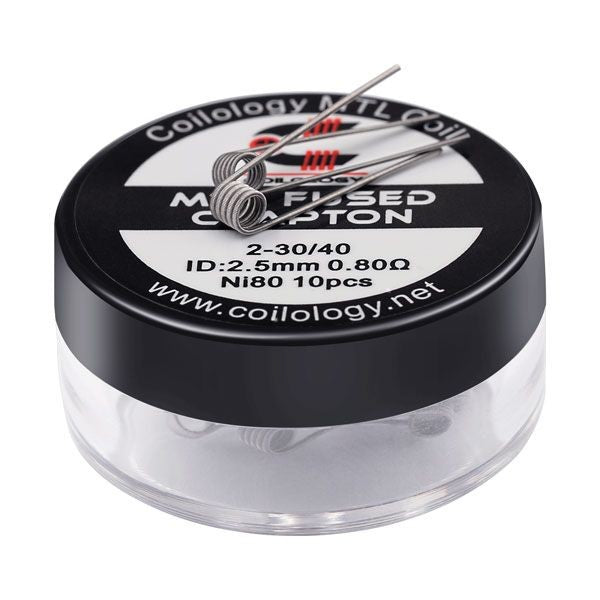 Reconstructible 10 Coils MTL Fused Clapton Ni80 0,8ohm Coilology