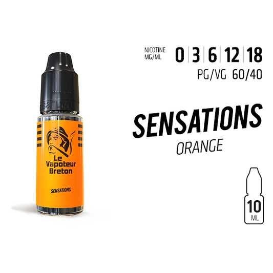 Liquide Orange de Sensations Le Vapoteur Breton